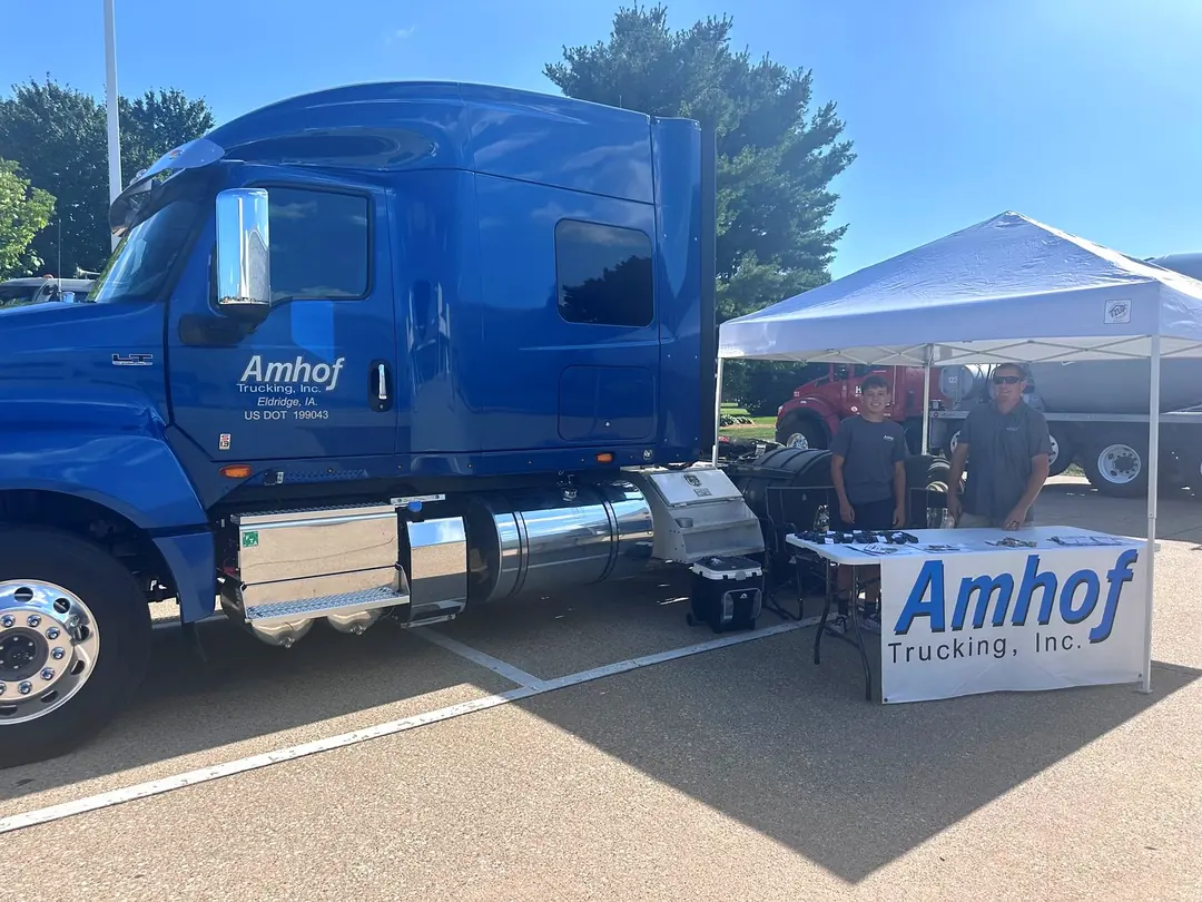 Amhof Trucking team at a community recruiting event